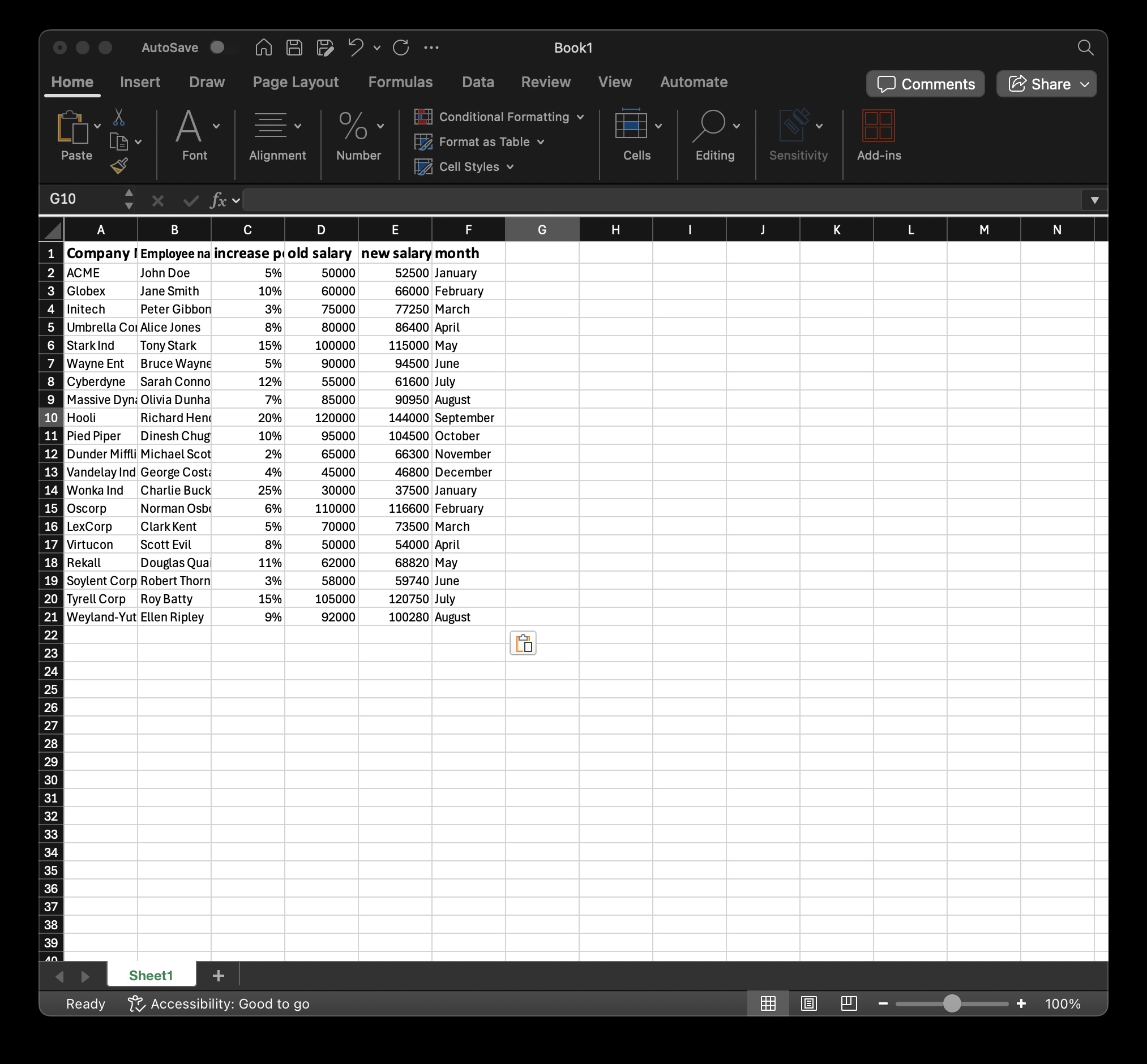 Generated Word Document with Repeated Rows